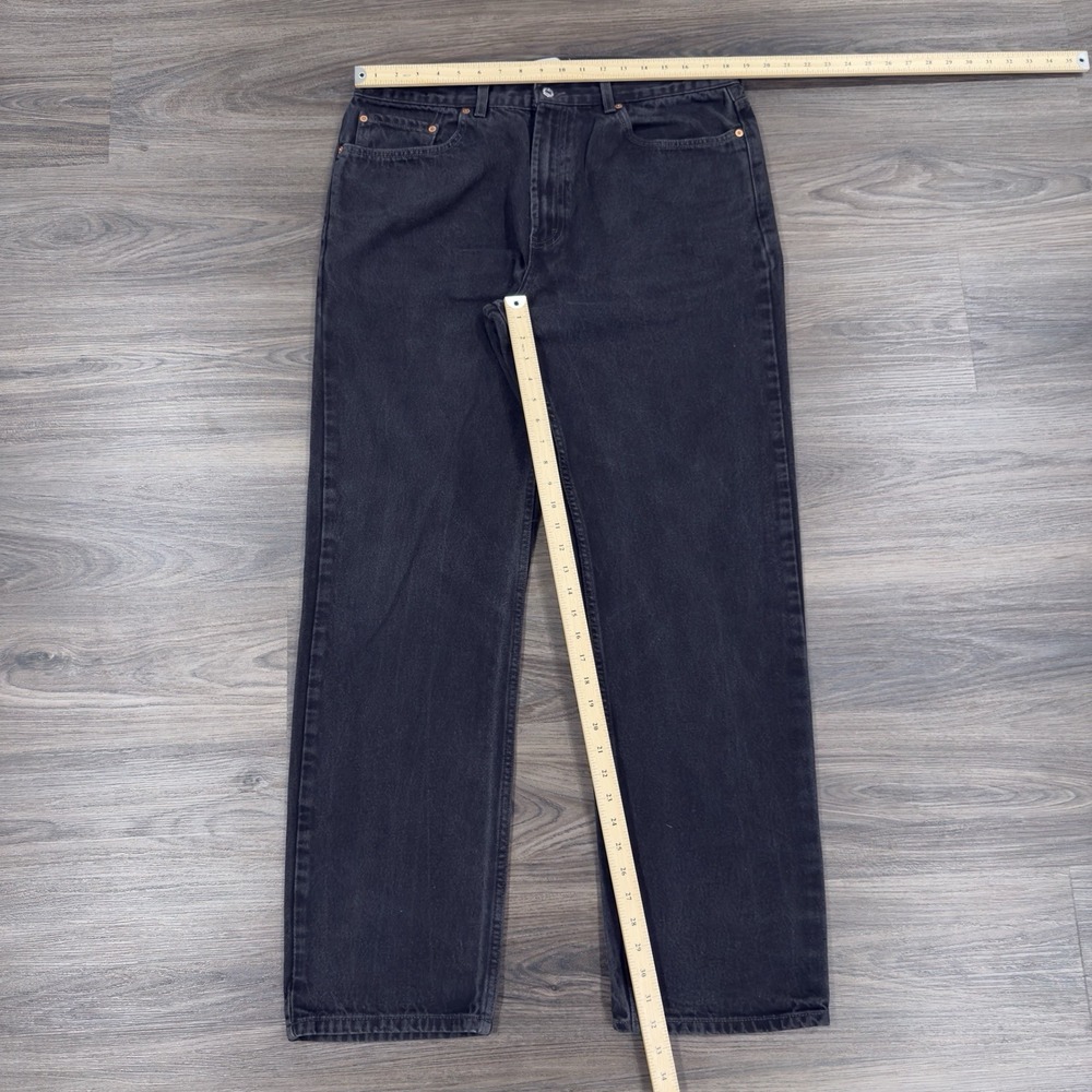 Levi's 505 Black Regular Fit Straight Leg Denim Jeans Men's Size 38x32(tag34) - Picture 5 of 8